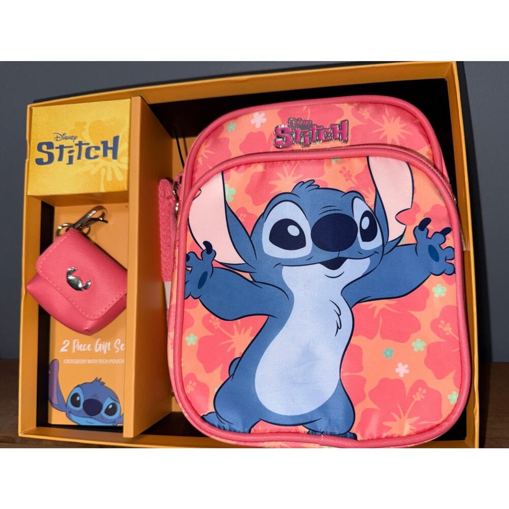 Disney Stitch 2 Peace Gift Set Crossbody and Tech Pouch New In Box Sealed New
